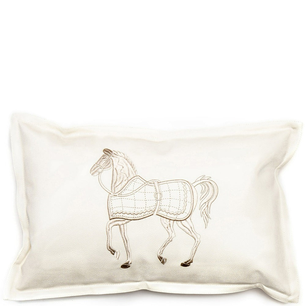 White store leather pillow