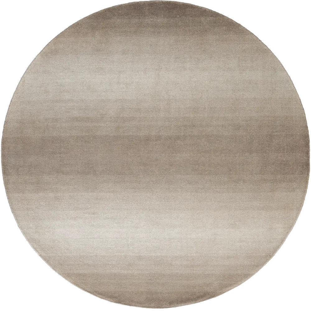 Oscar Sandy - Solid Shaded Beige Ombr� Round Carpet Online | Knot Home