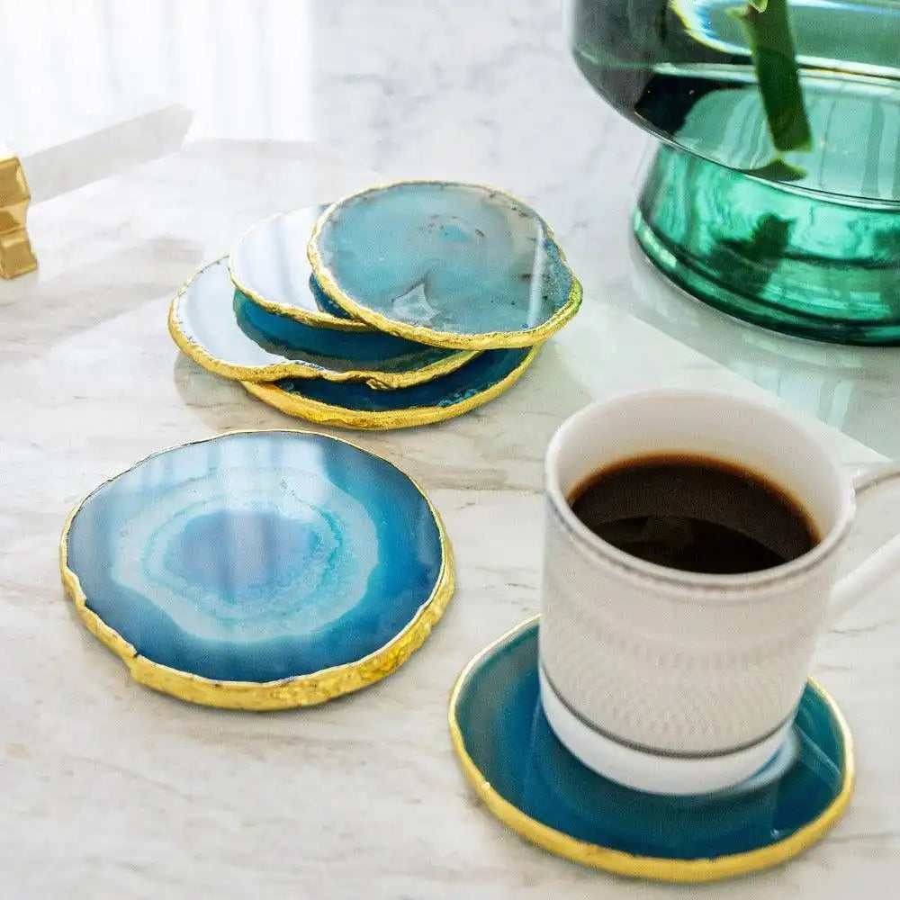 Jemma Agate - Decoartive Turquoise Coaster Set | Knot Home