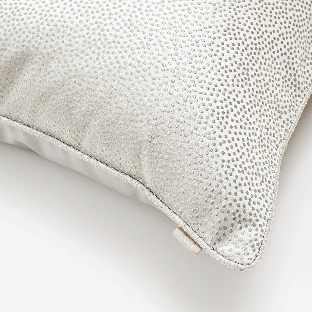 Dot Patterned Silver Decorative Cushion| Knot Home