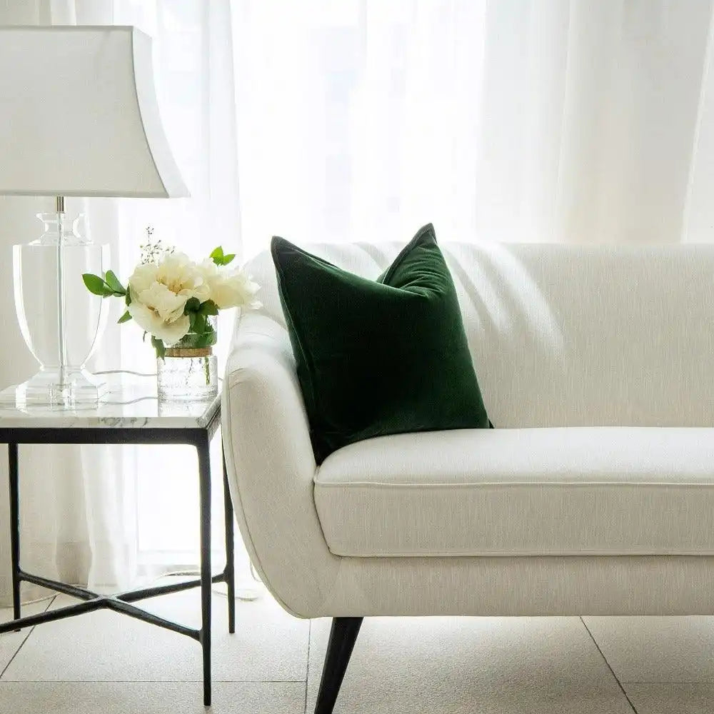 Alessandra Russel - Dark Green Velvet Cushion for Sofa | Knot Home
