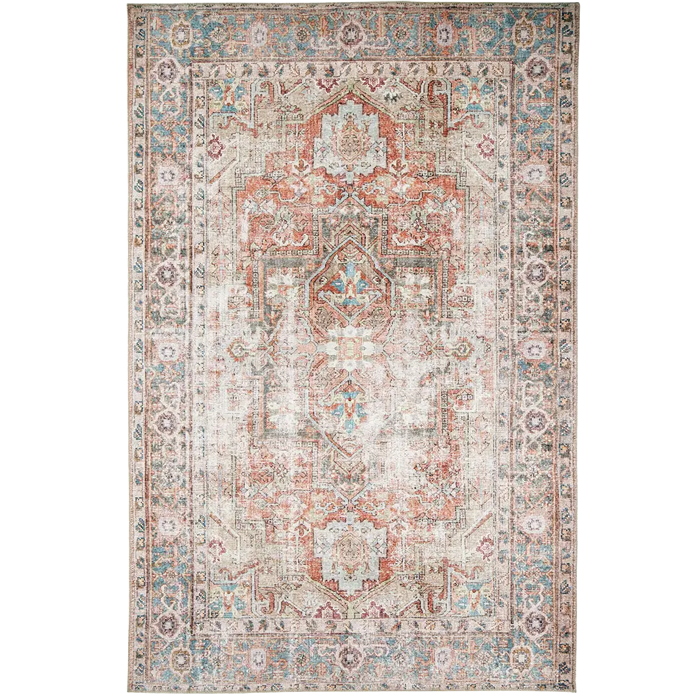 Vince Rouge - Traditional Medallion Patterned Carpet for Living Room | Knot Home