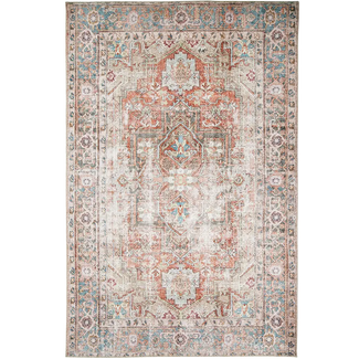 Vince Rouge - Traditional Medallion Patterned Carpet for Living Room | Knot Home