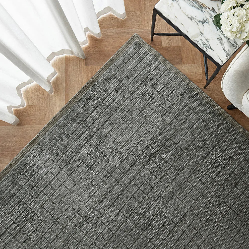 Taylor Ebony Dark Grey Striped Carpet