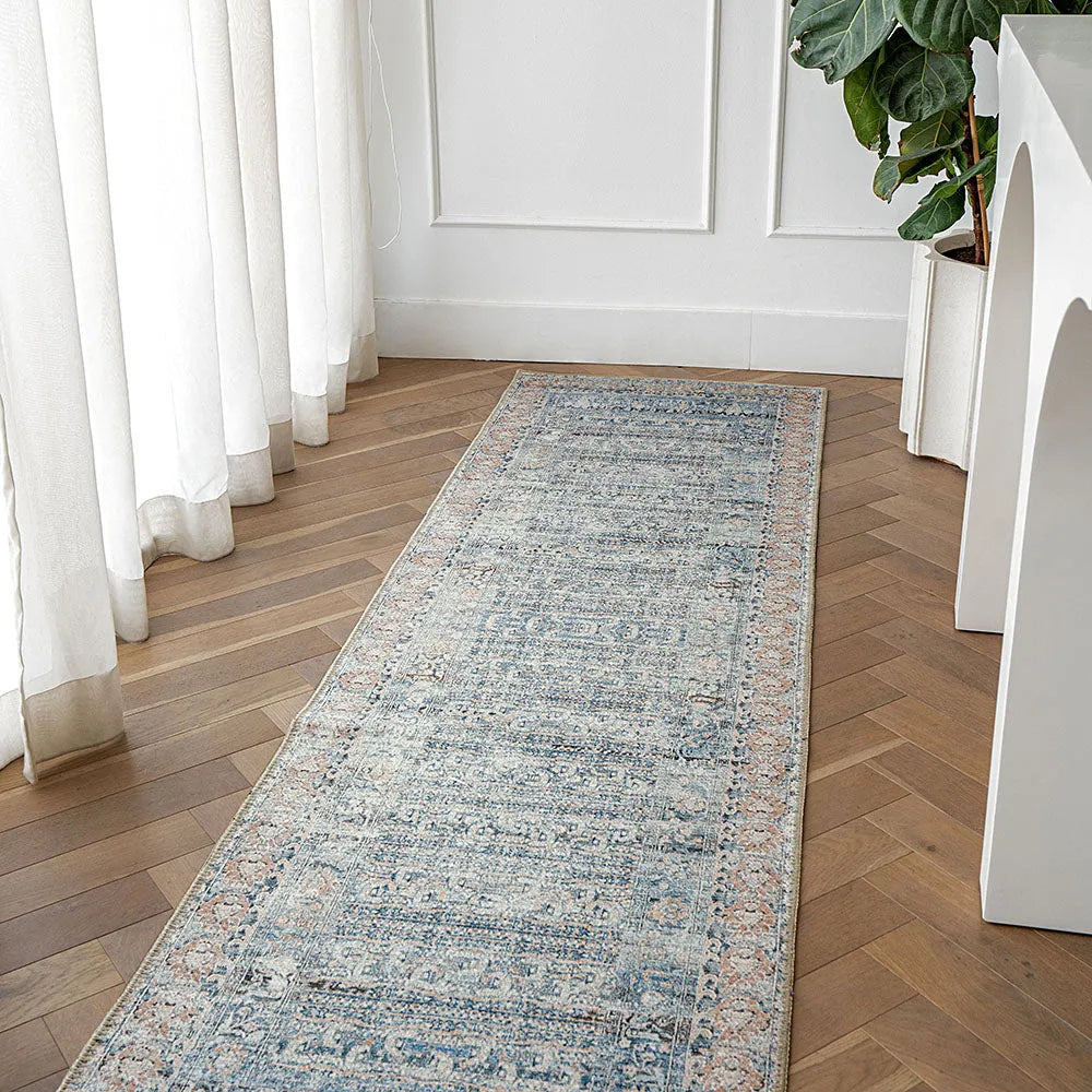 Vince Lake Rust And Blue Faded Carpet