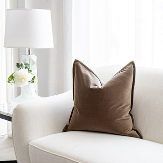Alessandra Braun - Brown Velvet Cushion Online | Knot Home