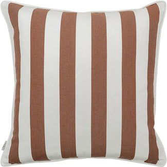 Aelia Rust Bold Stripe Rust Ivory Cushion | Outdoor Cushion | Product Image 1