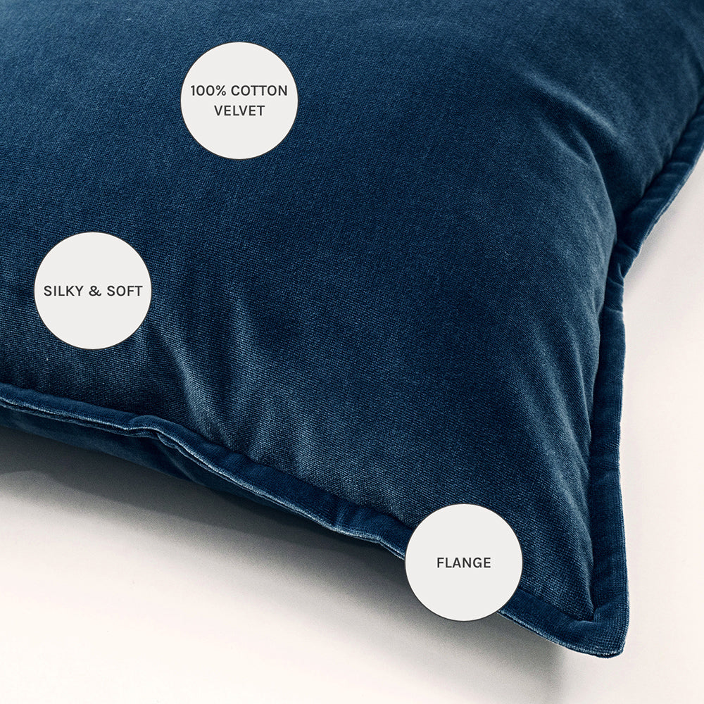 Alessandra Canova - Royal Blue Velvet Cushion | Knot Home