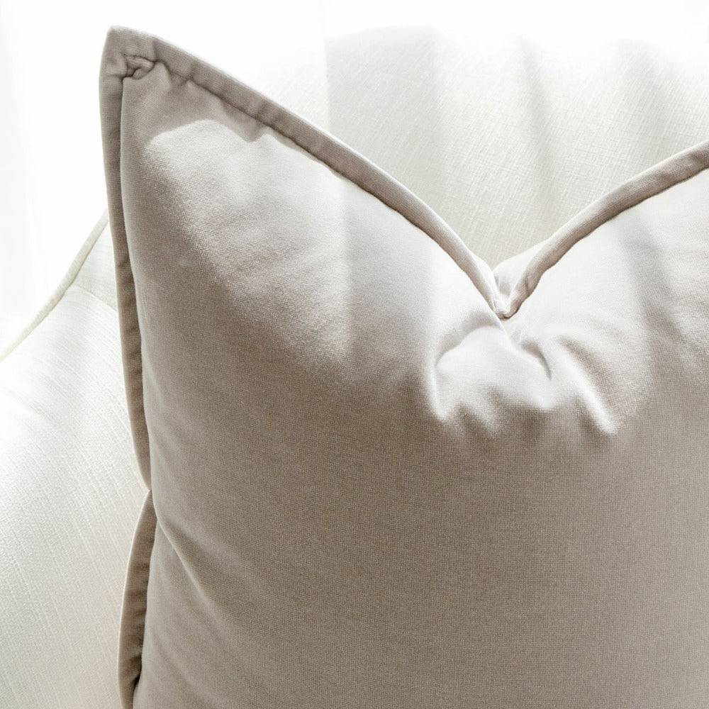 Spencer Cushion Bundle - Beige Vevlet Sofa Cushions | Knot Home