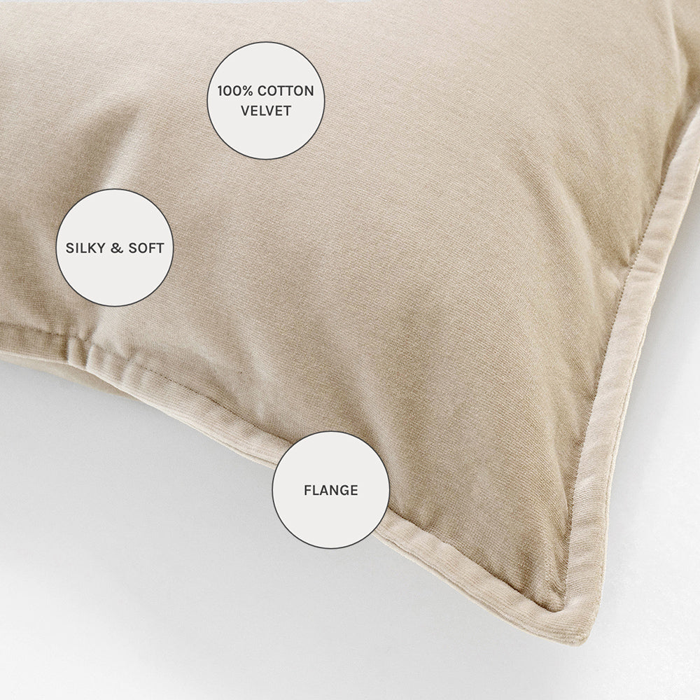 Alessandra River - Pale Beige Velvet Cushions For Sofa | Knot Home
