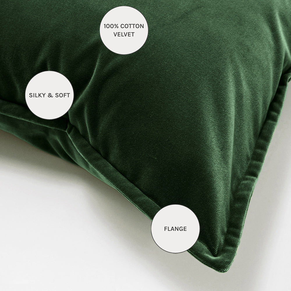 Alessandra Russel - Dark Green Velvet Cushion | Knot Home