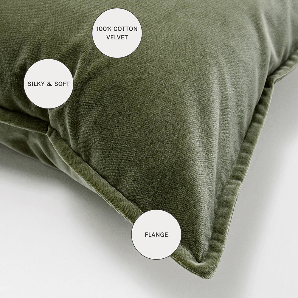 Alessandra Sage - Forest Green Velvet Cushion Online | Knot Home