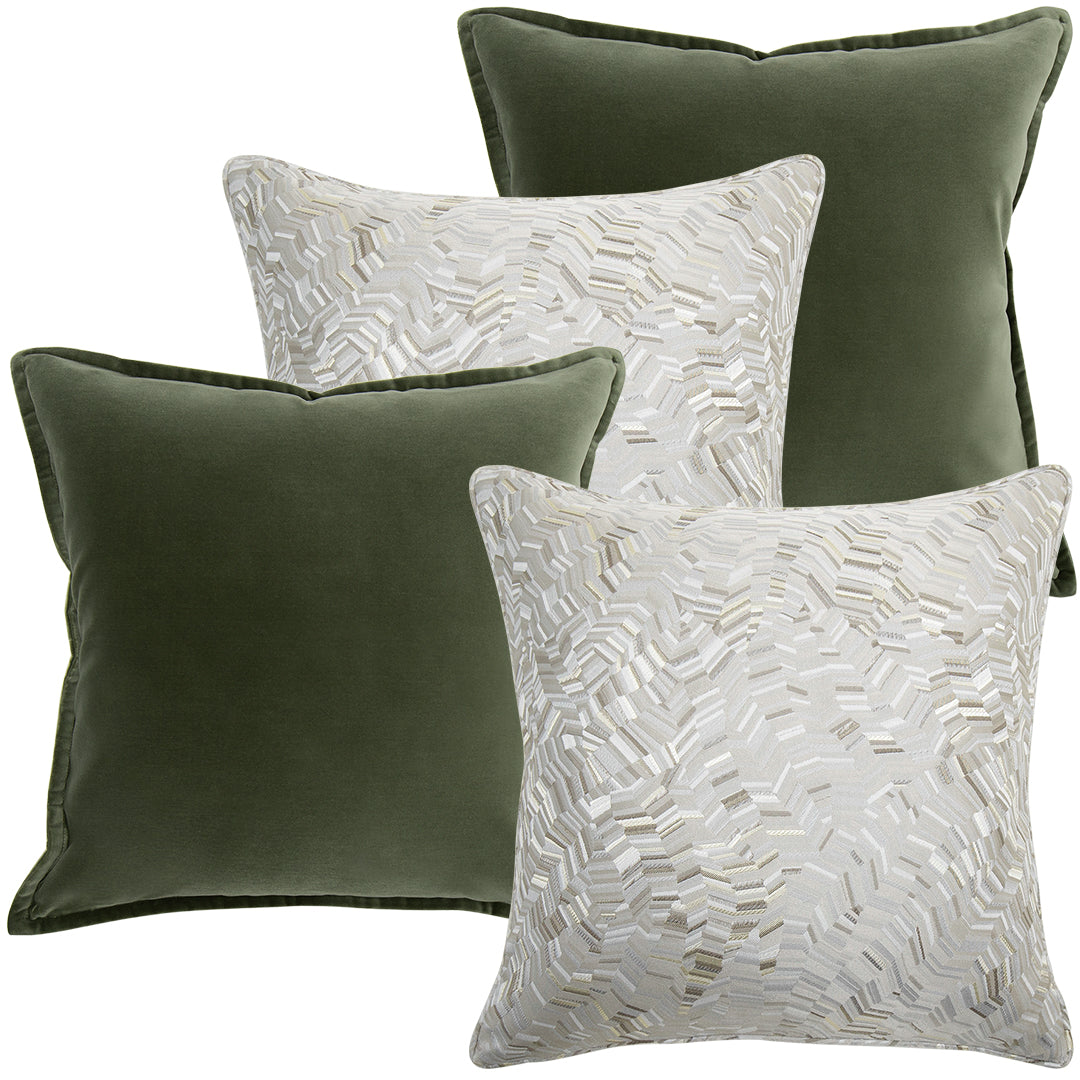 Green and sale silver cushions