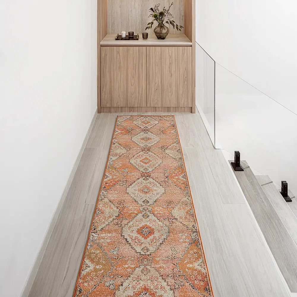 Julian Coral Traditional Diamond Patterned Carpet | Power Loomed Carpet | Product Image 12