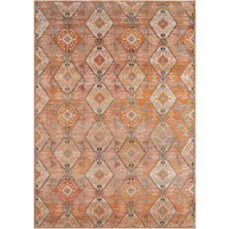 Julian Coral Traditional Diamond Patterned Carpet | Power Loomed Carpet | Product Image 10