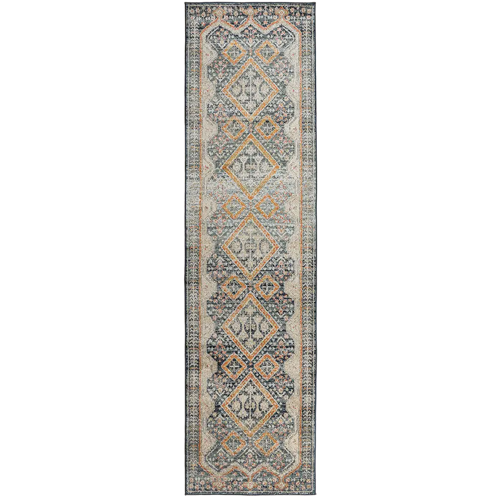 Julian Navy Runners Traditional Diamond Patterned Carpet | Power Loomed Carpet | Product Image 6