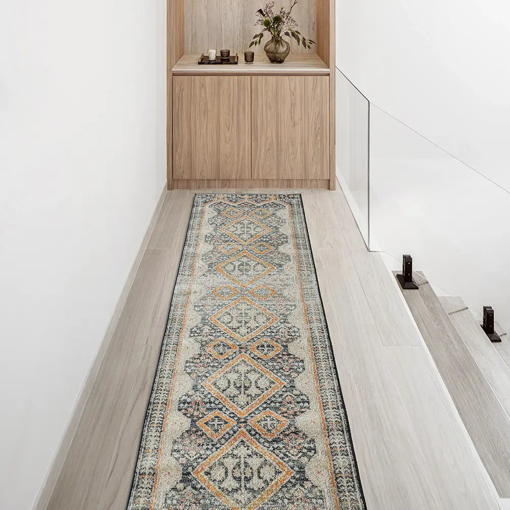 Julian Navy Traditional Diamond Patterned Carpet | Power Loomed Carpet | Product Image 12