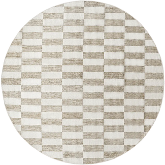 Cindy Tan Round - Textured Rectangle Checkerboard Carpet | Knot Home
