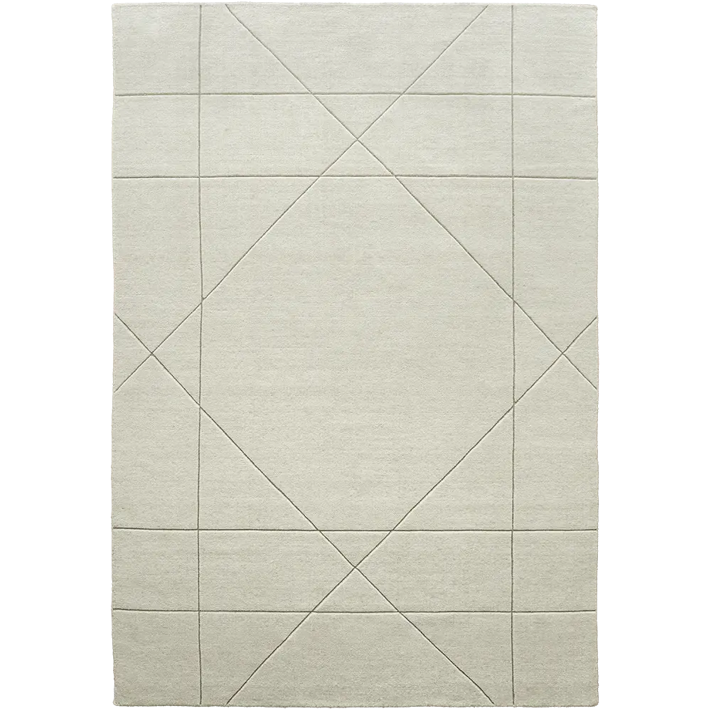 Axis Bianca - Diamonds in Squares Narrow Lines Geometric Carpet for Living Room | Knot Home