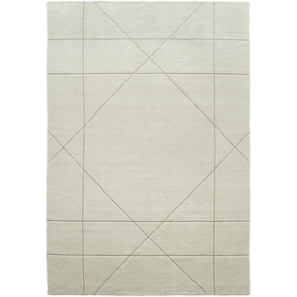 Axis Bianca - Diamonds in Squares Narrow Lines Geometric Carpet for Living Room | Knot Home