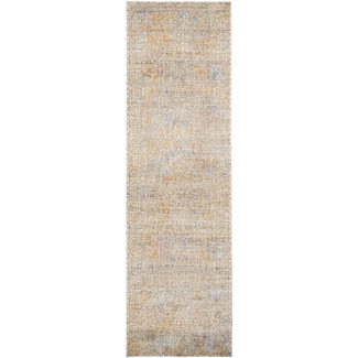 Hana Goldberg Runners - Gold Blue Rustic Texture Abstract Carpet | Knot Home