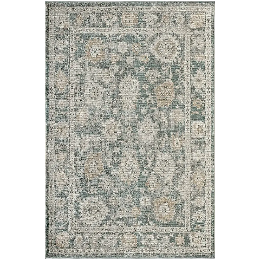 Warren Cobalt - Dark Blue, Taupe & Beige Antique Carpet Rug | Knot Home