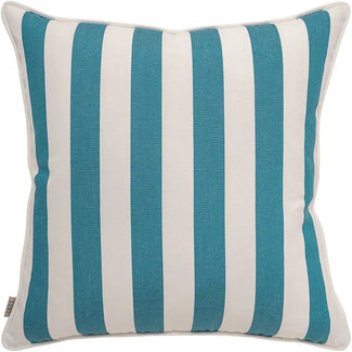 Aelia Azure - Turquoise and white Stripes Outdoor Cushion Online | Knot Home
