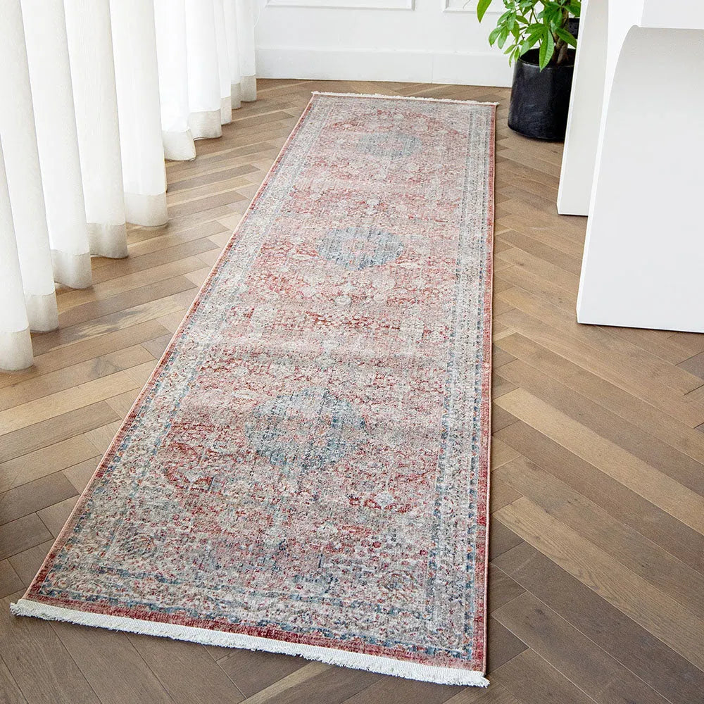 Alexander Rosso Red Distressed Area Carpet