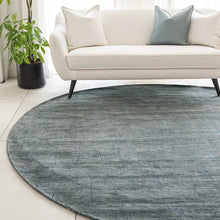 Caleb Ashton Modern In Solid Grey And Teal Colors Carpet