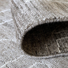 Caleb Dune Grey Pattern, Blue Wool Carpet