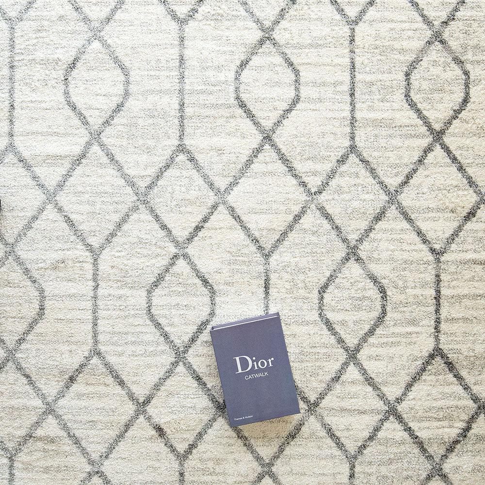 Conrad Lily Ivory Grey Intertwined Pattern Carpet