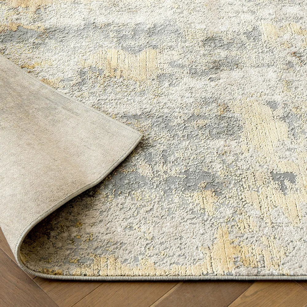 Cooper Goldberg Grey And Gold Abstract Carpet