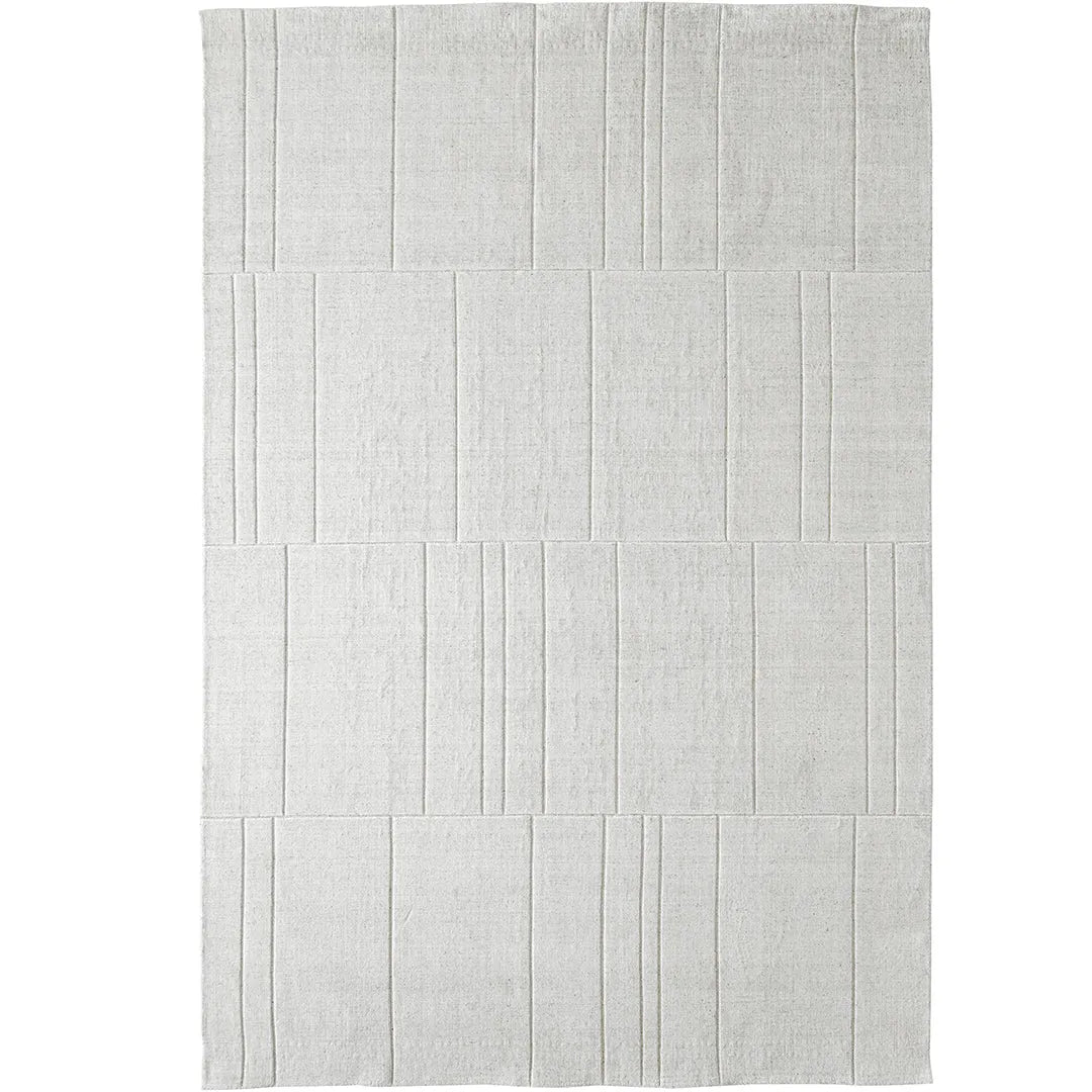 Elliot Alba Solid Light Grey With Tufted Lines Carpet