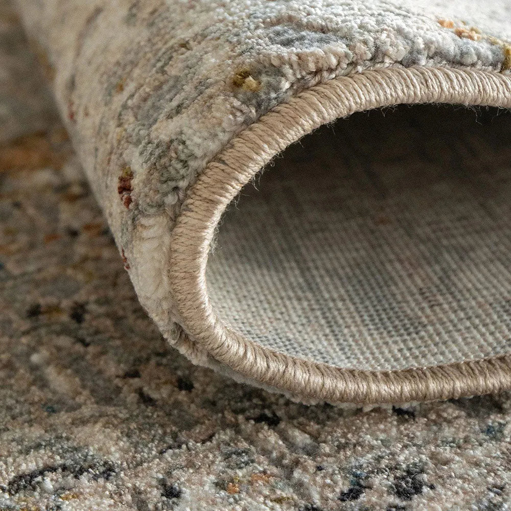 Ethan Brick Gold And Grey Abstract Carpet