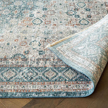 Harper Sky Distressed Blue Beige Carpet