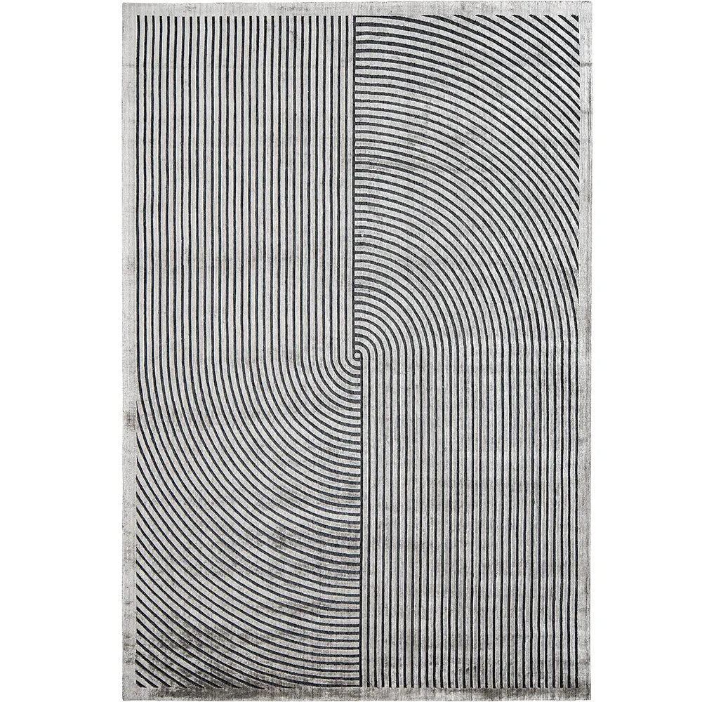 Maze Ebony Silver Retro Style Maze Carpet