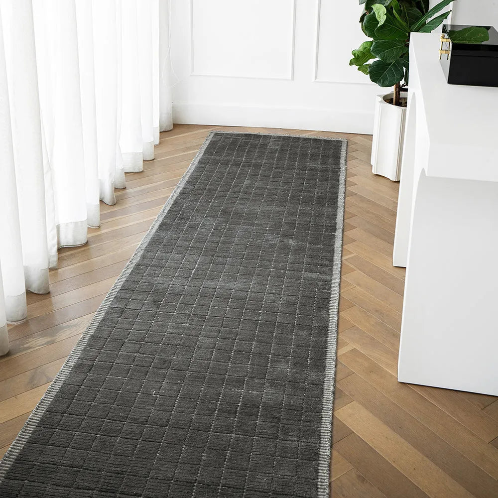 Taylor Ebony Dark Grey Striped Carpet