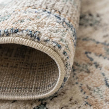 Zen Sandy Beige Blue Transitional Carpet