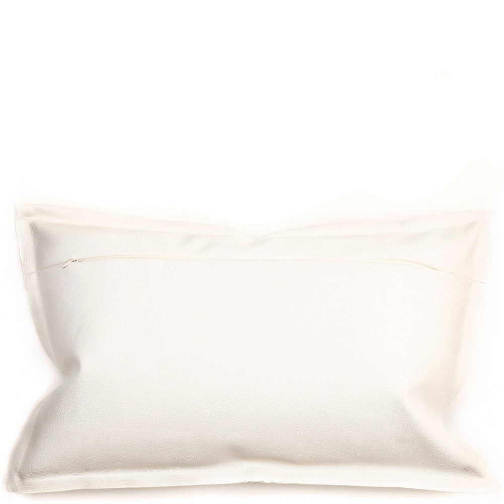 Maliya Bundle - White Accent Cushion In Pu Leather | Knot Home