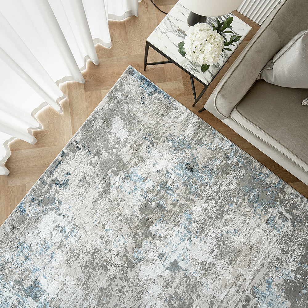 Jacob Sky Grey Blue Textured Carpet