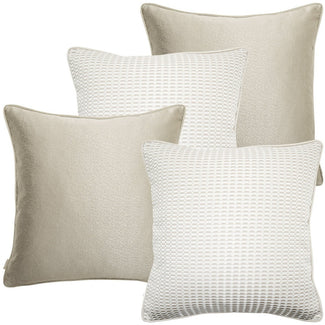 Adeline Bundle - Pale-Gold & 3D Patterned Cushion Bundle | Knot Home