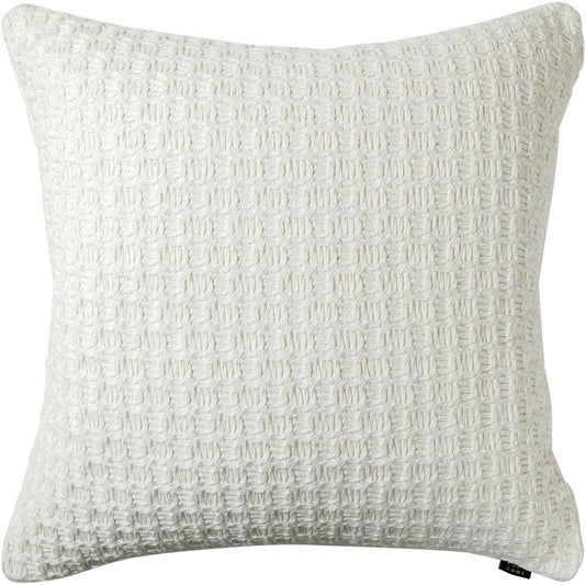 Adora Bianca - White Jacwuard Cushion Textured Square Pattern | Knot Home
