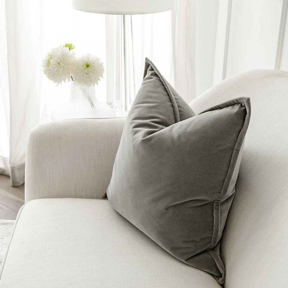 Kiana Cushion Bundle - Grey Vevlet Cushion Set For Sofa | Knot Home