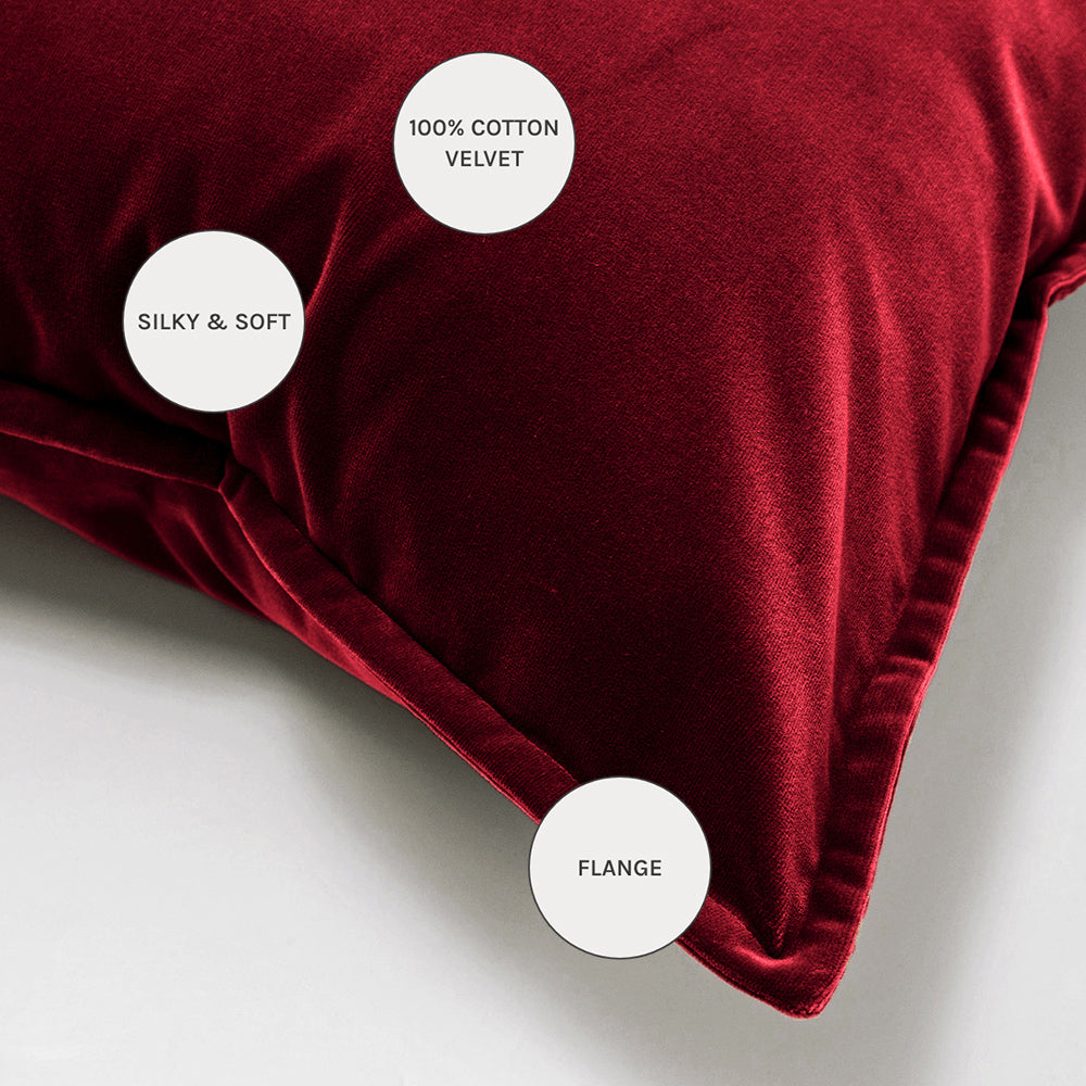 Alessandra Scarlet - Red Velvet Cushion | Knot Home
