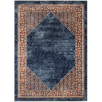 Amira Sky Standard - Navy Blue and Red Area Carpet Online| Knot Home