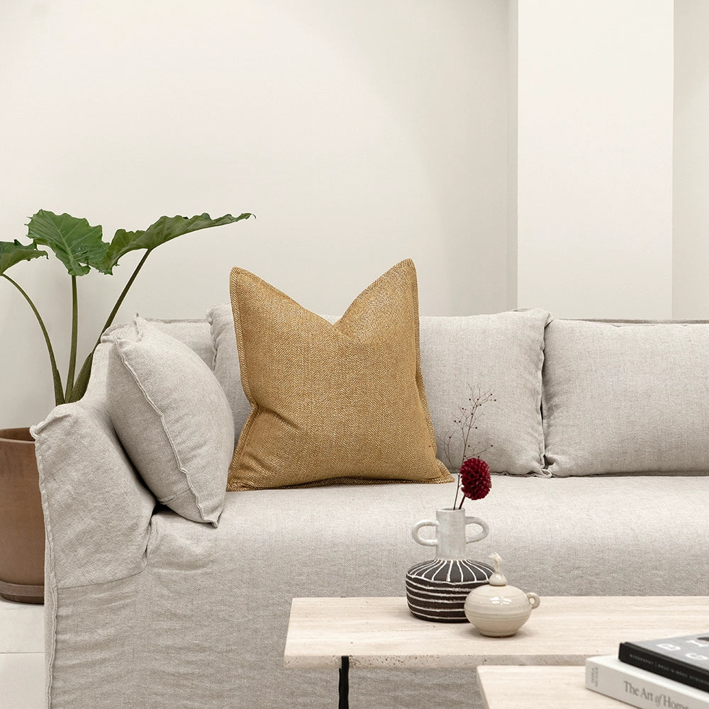 Rue Gaze Textured Herringbone Cushion | Single Cushion | Product Image 3