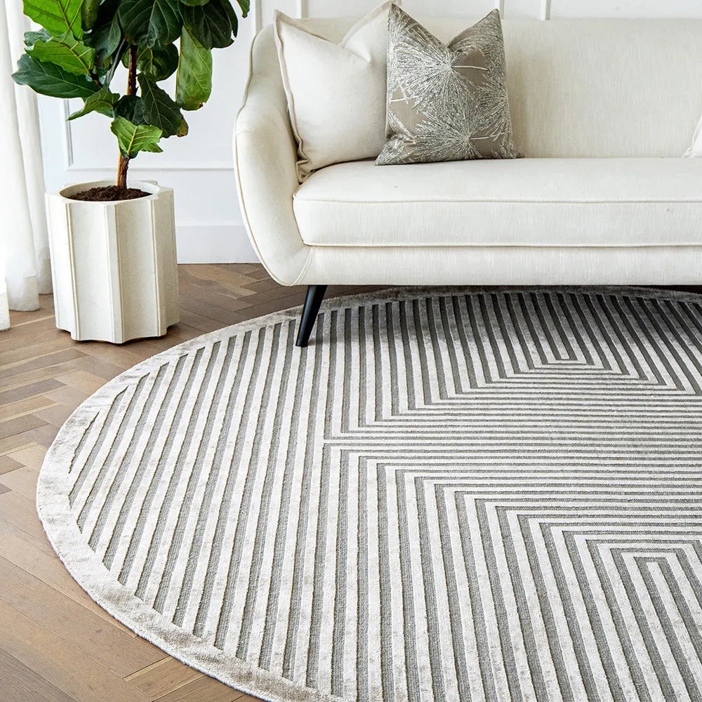 Harf Noon Ashton Round Carpet - Curve & Straight Lines Carpet| Knot Home