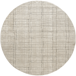 Zen Bianca - Grid Pattern Charcoal Round Rugs | Knot Home