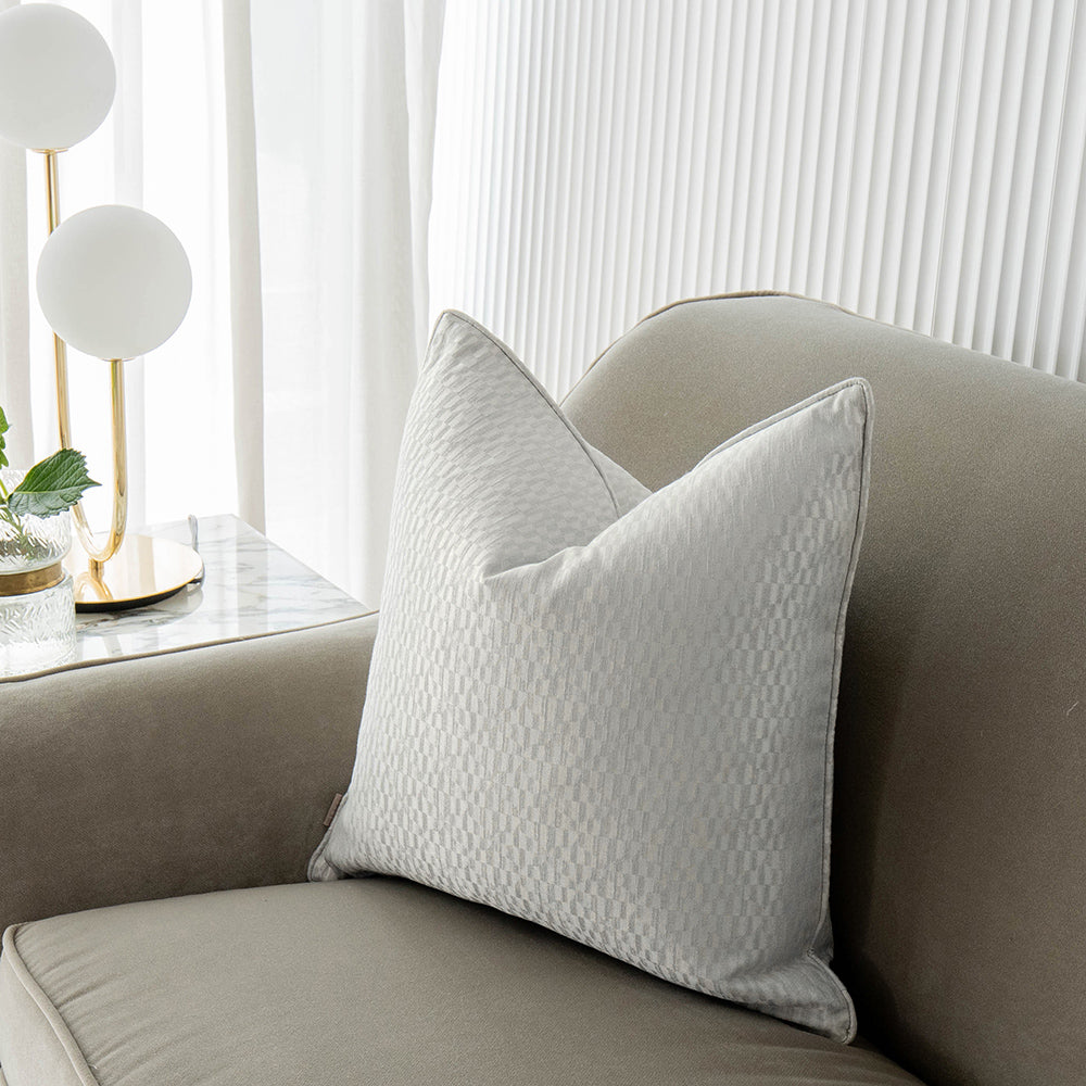 Elodie Bianca- Buy Grey-Silver Rectangular Cushion | Knot Home