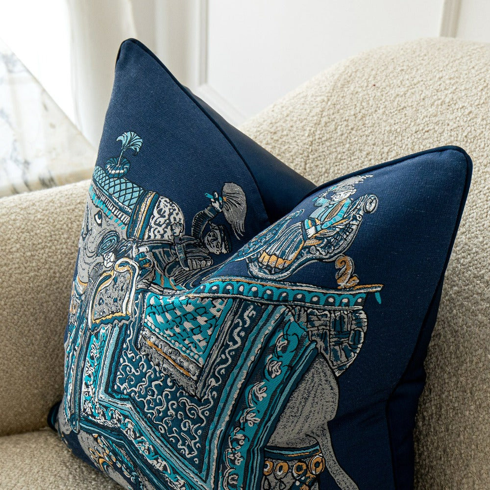 Blue paisley sale throw pillows